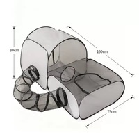 Tente de maternité pliable en maille pour chat avec tunnel, boîte de mise bas respirante pour animaux, niche de mise bas pour chiens et chats