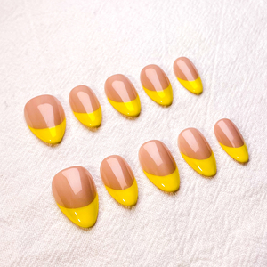 <span class=keywords><strong>Uñas</strong></span> Postizas Personalizadas al por Mayor, Hechas a Mano, de Gel de Lujo, Forma Almendrada, Hermosas, Francesas, Pintadas a Mano, Acrílicas - Product Image 4