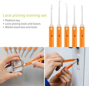 Cerrajero, gran oferta, acero inoxidable <span class=keywords><strong>de</strong></span> alta calidad, 17 piezas, juego <span class=keywords><strong>de</strong></span> ganzúas, 2 cerraduras <span class=keywords><strong>de</strong></span> práctica - Product Image 3