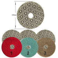 Pads de polissage diamantés 4 pouces 3 étapes, utilisation humide et sèche, personnalisables OEM ODM pour granit, marbre, pierre
