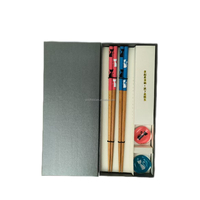Ensemble de baguettes en bois écologiques motif Dragon des champs d'or, 23 cm, lot de 2 paires, élégante boîte cadeau en papier, certifié LFGB, pour entreprises