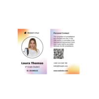Carte d'identité personnalisée à impression numérique personnalisable pour étudiants employés avec numéro de série