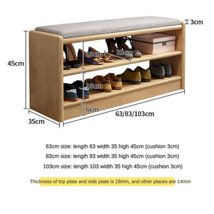 Armoire de rangement de chaussures pour chambre à coucher avec coussin armoire à chaussures en bois de coin moderne personnalisée rangement pour l'entrée - Product Image 5