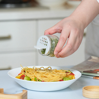 Organisateur de condiments de cuisine, support pour bouteilles d'assaisonnement en verre, ensemble de distributeurs d'épices avec couvercle en bambou, dessus en bois