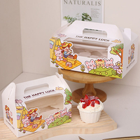 Vente en gros mini boîte d'emballage de gâteau en carton personnalisé 2 4 6 pièces en papier kraft avec fenêtre et poignée