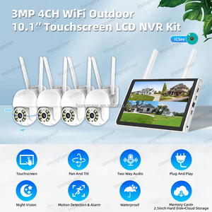 Hongnaer 3MP 4CH NVR Enregistreur <span class=keywords><strong>vidéo</strong></span> réseau domestique <span class=keywords><strong>Surveillance</strong></span> WiFi Kit de caméra de sécurité Système LCD IP Système de caméra de vidéosurveillance <span class=keywords><strong>sans</strong></span> <span class=keywords><strong>fil</strong></span> - Product Image 2
