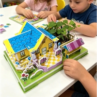 Kit de bricolage maison en puzzle 3D en papier avec jardinière, modèle éducatif personnalisé à assembler, jouet cadeau