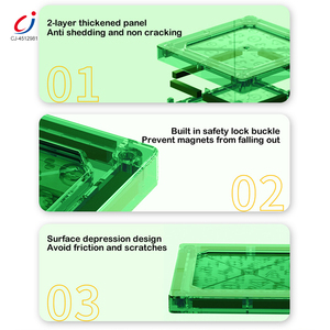 Chengji Gemmic tessere magnetiche per imparare blocchi da costruzione magnetici educativi colorati con stelo della foresta animale - Product Image 4