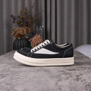 Baskets basses classiques en toile noire rétro de luxe pour hommes et femmes, à lacets, style décontracté - Product Image 6