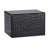 Boîte de rangement compacte moderne personnalisée pour cartes de jeux de société en cuir PU, avec design pliable pour bureau/maison