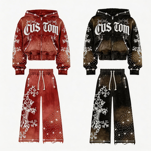 Sudadera con Capucha Oversize de Algodón 100% Lavado Vintage para Hombre con Cremallera, Impermeable, Rompevientos, Diseño Estilo Urbano Personalizable de Alto Gramaje - Product Image 1