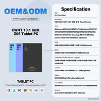 Tablette d'origine du fabricant, Android 14, Wifi, 10,1 pouces, 4 Go, 64 Go, écran tactile IPS, quadricœur, tablette intelligente 10 pouces avec clavier