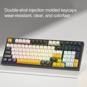 Clavier mécanique de jeu filaire <span class=keywords><strong>USB</strong></span> sur mesure <span class=keywords><strong>en</strong></span> petite série, 98 touches, avec touches jaunes et grises et rétroéclairage - Product Image 2