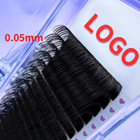 Extensions de cils volume effet mat, faciles à poser, doux, noir cachemire, noir jais 0.03, méga volume