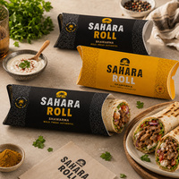 Boîte d'emballage pour shawarma en papier kraft, boîtes d'emballage alimentaire jetables personnalisées imprimées pour la livraison à emporter des restaurants, vente en gros