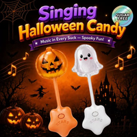 Fabrieksgroothandel Halloween Muziek Lollipop Beengeleiding Audio Lollipop Fruit smaak Harde snoepjes Grappige Trick or Treat snoepjes