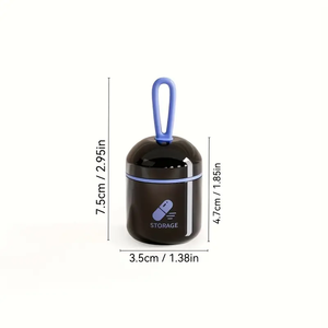 Organizador de Pastillas Portátil Mini de ABS en Forma de Lata, Caja de Almacenamiento de Tabletas con Asa y 2 Compartimentos - Product Image 2
