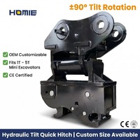 HOMIE ±90 °   Rotateur inclinable hydraulique à attache rapide pour mini-pelle de 1 à 5 tonnes, inclinaison latérale ±90 degrés, attache rapide certifiée CE