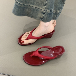 Stylish <b>Wedge</b> Thong Sandals for Women Perfect for <b>Summer</b> 2026 Pair with Dresses Leopard Print Sandals High Heeled Sandals - Product Image 3