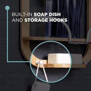 Penyimpanan Organizer kamar mandi bambu Caddy Shower gantung dengan nampan sabun Caddy buatan khusus 2 rak Shower Caddy rak gantung - Product Image 5