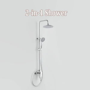Messing-Regenduschsystem mit Modernem Design Handbrause Wandmontage für Wohnungen Warm- und Kaltwasser - Product Image 1