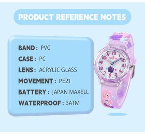 Bán buôn nóng bán sang trọng Nàng Tiên Cá 43mm PC trường hợp Arabic thạch anh xem cho trẻ em thể thao thời trang phim hoạt hình chống nước ODM - Product Image 5