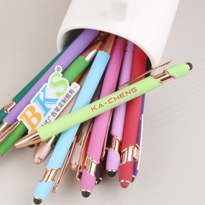 Hot bán khuyến mại New đa chức năng bóng <span class=keywords><strong>Stylus</strong></span> mềm màn hình cảm ứng <span class=keywords><strong>Pen</strong></span> 2 trong 1 với biểu tượng tùy chỉnh kim loại bút bi - Product Image 3