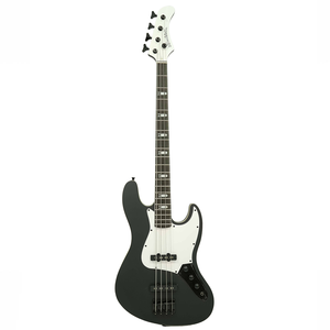<span class=keywords><strong>Guitare</strong></span> basse électrique <span class=keywords><strong>de</strong></span> style J à 4 cordes, Eastern Music Hardluck Kings, ultra rare, 18 pièces, finition satinée noire mate, avec étui rigide - Product Image 1