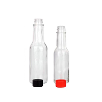 Bouteille en verre de 150 ml (5 oz) ou 240 ml (8 oz) pour sauce tomate, sauce piquante, sauce chili, vinaigrette, avec insert verseur et bouchon noir scellé