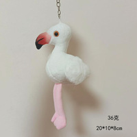 Porte-clés en peluche flamant rose mignon, pendentif de sac en forme d'oiseau, breloque douce en peluche, cadeau d'anniversaire pour enfants