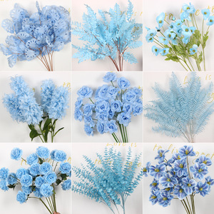 ดอกคามิเลียสีน้ำเงินประดิษฐ์ ก้านเดี่ยว ทำจากพลาสติก PU และผ้าไหม สำหรับจัดดอกไม้ตกแต่งงานแต่งงานและบ้าน - Product Image 5