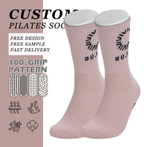 <span class=keywords><strong>Calcetines</strong></span> de Yoga Transpirables de Algodón, Alta Elasticidad, Antideslizantes, Diseño de Agarre para Yoga, <span class=keywords><strong>Calcetines</strong></span> de Fitness Antideslizantes para <span class=keywords><strong>Mujer</strong></span> - Product Image 1