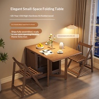 Table à manger pliante en bois massif, style chinois moderne, compacte, pour petites maisons, rectangulaire, extensible, multifonctionnelle, 8 places, assemblée