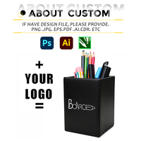Porte-stylos de bureau en cuir fait main, multifonction, style classique, avec logo personnalisé, pour cartes de visite, vente en gros