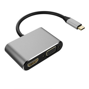 4 2 trong 1 <span class=keywords><strong>USB</strong></span> C 3.1 <span class=keywords><strong>HDMI</strong></span> VGA <span class=keywords><strong>Adapter</strong></span> Loại C Type-C để <span class=keywords><strong>HDMI</strong></span> 4K VGA UHD chuyển đổi <span class=keywords><strong>Adapter</strong></span> cho Macbook Samaung Huawei Google - Product Image 4