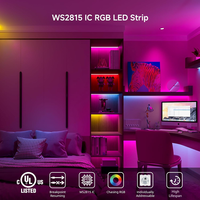 BTF-LIGHTING Bande lumineuse LED flexible à pixels RGB adressables individuellement, homologuée UL, DC12V, WS2815, double signal, 30, 60, 144 LED