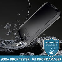 Nouveau produit directement de l'usine, résistant à la poussière, aux chocs, robuste, durable, 360° °   Étui de téléphone en métal avec recharge sans fil tout compris pour iPhone 16E/17E