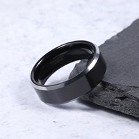 Bagues en carbure de tungstène noir poli OAHLAN 6 mm 8 mm pour hommes et femmes, bague de fiançailles personnalisée, alliance, bijoux de mode