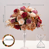Décoration de centre de table de mariage en fleurs artificielles, boule d'hortensias artificiels rose et vert, grande taille, arrangement de bouquet de table