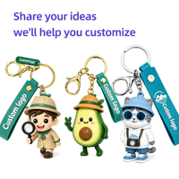 Portachiavi 3D in PVC Personalizzato con Cinturino da Polso, Stampa UV Impermeabile, Leggero, Logo del Marchio, Regalo Promozionale