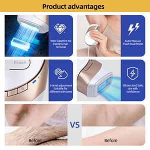 Épilateur IPL portable MOOLWEEL T050 avec technologie saphir et refroidissement par glace pour l'épilation <span class=keywords><strong>à</strong></span> <span class=keywords><strong>domicile</strong></span> - Utilisation faciale/corporelle portable - Product Image 2