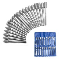 TGS Lot de 20 têtes de meulage diamantées à grain fin, diamètre du manche 6 mm, pour polissage de pierres précieuses, matériaux de gravure, OEM