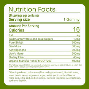 อาหารเสริมประจำวัน4-in-1 gummies ทะเล MOSS ashwagandha Lion ของ shilajit อินทรีย์ <span class=keywords><strong>Manuka</strong></span> <span class=keywords><strong>Honey</strong></span> Energy brain Booster - Product Image 4