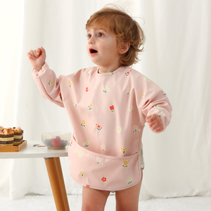 Fabrikant Lange Mouwen Voeding Slabbetjes Lichtgewicht Waterdichte Herbruikbare Baby Slabbetjes Peuter 0-3 Jaar Wasbare Zachte Baby Slabbetjes - Product Image 1