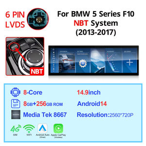 Radio para Auto Android 14 con Pantalla Táctil 3K de 14.9 Pulgadas, Navegación GPS Estéreo para BMW CICl NBT/EVO Serie 5 2011-2017 - Product Image 3
