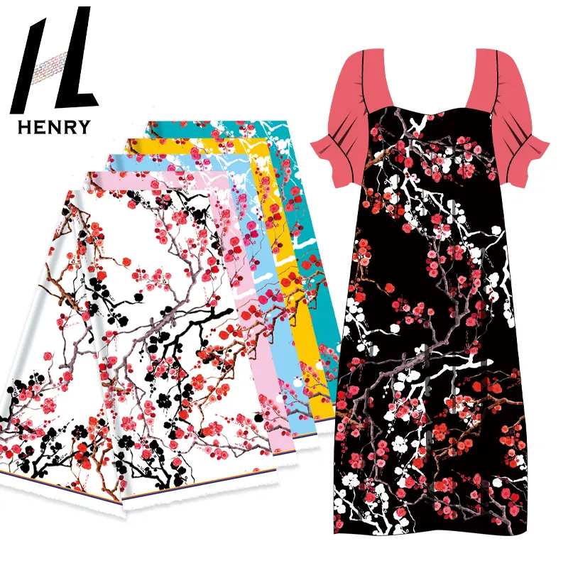 Henry Manufacture Newest Accept Custom Polyester Print Fabrics For Garment Lady Dress Women Mumu Girl Skirt