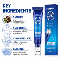 Crème Contour des Yeux Anti-Poches et Anti-Cernes à Bille Roulante Apaisante, Anti-Âge, Raffermissante et Hydratante pour Hommes et Femmes 20ml