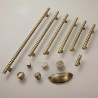 Poignées et boutons de meubles en laiton martelé, poignées de meubles en bronze, ensemble de barres de tirage architecturales symétriques pour entrée