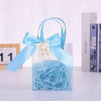 Sacs transparents en gros avec ruban pour anniversaires, mariages, cadeaux pour invités, sacs de baby shower, cadeaux de mariage