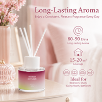 Diffuseur de parfum OEM ODM 50 ml à la pêche, huile essentielle botanique, bouteille écologique, désodorisant longue durée, décoration de luxe